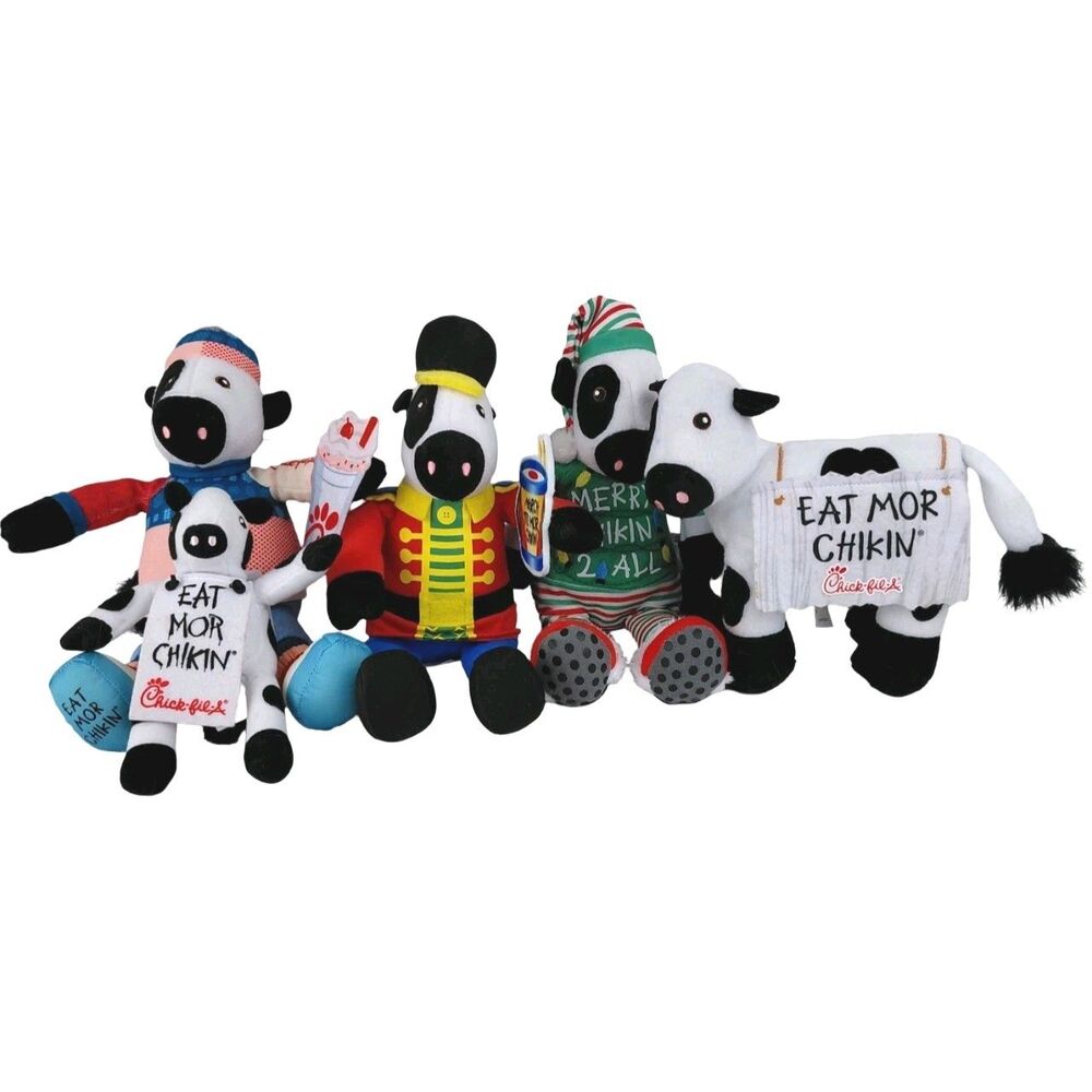 Chick-Fil-A Plush Cow Lot Of 5 Christmas PJs Nutcraker Peppermint Milkshake